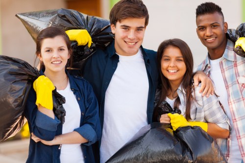 Professional house clearance team at work