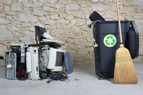 Professional waste clearance team at a construction site